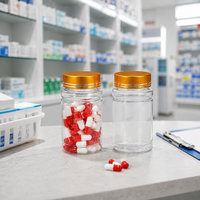 Bouteille en plastique PET écologique personnalisable de 100 ml, légère, pour le stockage de capsules de compléments alimentaires