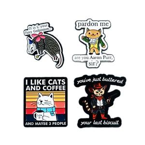 Broche en métal motif <span class=keywords><strong>souris</strong></span> et <span class=keywords><strong>chat</strong></span> de dessin animé, mignonne, en forme d'animal, accessoire <span class=keywords><strong>pour</strong></span> sac à dos et vêtements - Product Image 5