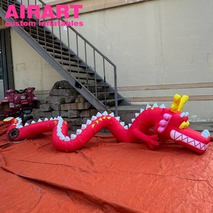 Modèle de <span class=keywords><strong>dragon</strong></span> gonflable de dessin animé en vente chaude avec lumière LED, mascotte de serpent gonflable pour la décoration d'activités de fête du Nouvel An - Product Image 3