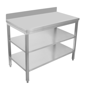 Stainless Steel Workbench with Backsplash Polished Finish Food Preparation Area Commercial <b>Kitchen</b> Use - Product Image 4