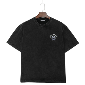 Camisetas de Manga Corta con Estampado Vintage Lavado para Hombre a la Moda - Product Image 1