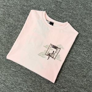 T-shirt da Uomo Derschutze in Cotone Rosa a Manica Corta <span class=keywords><strong>con</strong></span> Ricamo di Alta Qualità, Abbigliamento Streetwear Personalizzato all'Ingrosso - Product Image 5