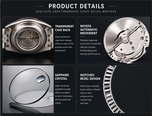 Reloj Para Hombre Mecánico Automático DIY de 36/39 mm A Quién Le Importa Ya Voy Tarde, Resistente al Agua - Product Image 4