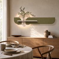 Lampe Murale 3D Horizontale Moderne en Relief Lumineuse, Décoration Murale en Plâtre avec Étagère, Idéale pour Salon, Hôtel, Projets et Vente en Gros