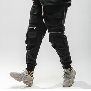 Pantalones Deportivos de Algodón para Hombre, Estilo Hip Hop, para Entrenamiento, Fitness, con Múltiples Bolsillos, Cierre de Cremallera, Corte Ajustado, para Gimnasio y Deportes, 2020 - Product Image 2