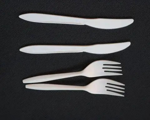 Individually Wrapped Forks Corn Starch Cutlery Clear Plastic Spoon Serving Utensils