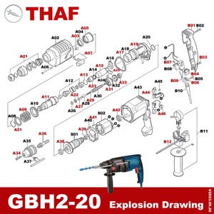 Pièces de rechange pour marteau perforateur <span class=keywords><strong>Bosch</strong></span> GBH2-20, accessoires pour outils électriques, fabriqués en cuivre, métal, fer et acier durables - Product Image 3