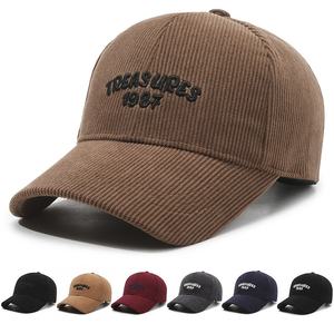 Gorra de béisbol de pana para otoño e invierno, diseño de letra informal Simple, <span class=keywords><strong>lengua</strong></span> de pato, Color puro, punto cálido, hebilla de Metal, gorra a prueba de frío - Product Image 1