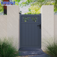 Portail battant en aluminium personnalisé pour la vie privée dans la cour, portail d'entrée simple en métal pour petits espaces extérieurs