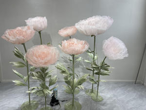 Yüksek kalite el yapımı düğün dekorasyon otomatik hareketli dev çiçek arka plan düzeni için pencere ekran olay dekorasyon - Product Image 3