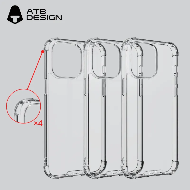 ATB casing ponsel tahan guncangan, casing ponsel transparan bening tahan guncangan untuk iphone 14 15 16 pro max grosir