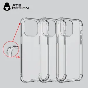 ATB สีเหลืองกันกระแทกสําหรับ iPhone 14 15 16 PRO MAX ใสโทรศัพท์มือถือกรณีจํานวนมากขายส่ง