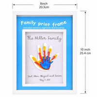 Kit complet de cadre photo en bois pour empreintes de mains, noir, blanc, marron, cadre souvenir personnalisé pour baby shower, cadeau familial