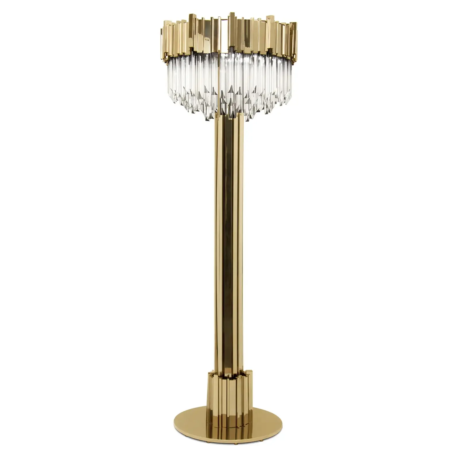 Hot Selling European Modern Design Luxury Gold Hotel Living Room Metal Crystal Floor lamp