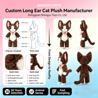 Peluche personnalisée en forme de chat Devon Rex bouclé, jouet en peluche pour enfant, figurine animale, cadeau d'anniversaire, vente en gros, mascotte