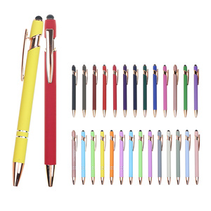 Penna <span class=keywords><strong>a</strong></span> <span class=keywords><strong>Sfera</strong></span> Promozionale BECOL 2 in 1 <span class=keywords><strong>di</strong></span> <span class=keywords><strong>Lusso</strong></span> in Metallo con Stilo e Logo Stampato Personalizzato per Ufficio e Scuola - Product Image 6