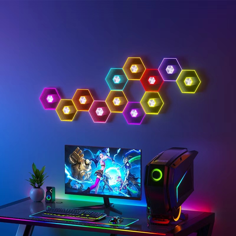 RGB Multi Color LED Hexagonal Light