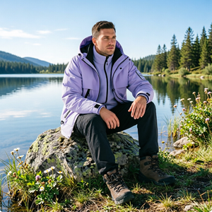 <span class=keywords><strong>Veste</strong></span> d'extérieur 3-en-1 décontractée d'hiver à capuche, doublée toile, fermeture éclair amovible, imperméable et respirante, service OEM - Product Image 3