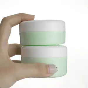 Matte PP Double Wall Cream Jar Green Color Cosmetic Skin Care Cream Jars Container 50g 80g 100g 120g