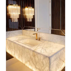 Lastra di Quarzite <span class=keywords><strong>Bianca</strong></span> <span class=keywords><strong>Trasparente</strong></span> Lucidata PAIA STONE per Design Moderno di Lavabi in Bagno e Camera da Letto, Marmo Luminoso Tagliato su Misura - Product Image 1