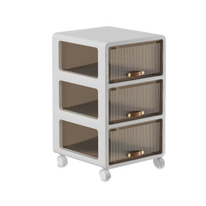 Organisateur en plastique <span class=keywords><strong>à</strong></span> <span class=keywords><strong>3</strong></span> niveaux avec <span class=keywords><strong>tiroirs</strong></span> transparents, chariot de rangement roulant avec <span class=keywords><strong>roulettes</strong></span> amovibles, <span class=keywords><strong>tour</strong></span> de <span class=keywords><strong>tiroirs</strong></span> pour chambre et bureau - Product Image 2