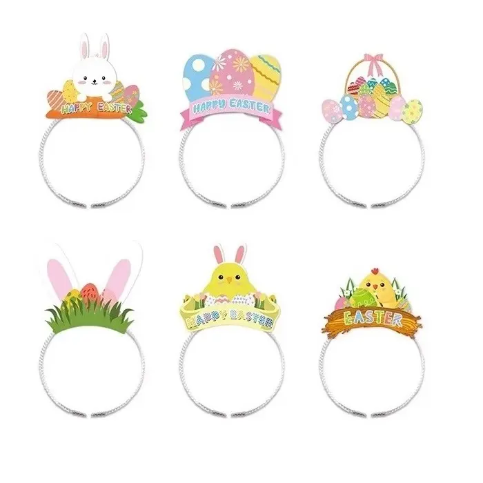 Lễ Phục sinh chủ đề lễ hội thỏ Headband Bunny Egg Chick hairband Holiday Đảng trang sức trang trí nguồn cung cấp Bộ