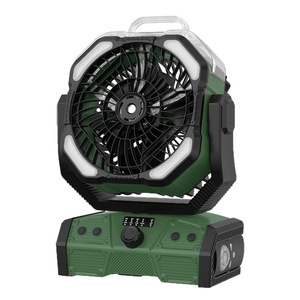 Portable Outdoor Camping Fan With Light 44 Hour <b>Battery</b> Life Brushless Motor For Camping Fishing Charging - Product Image 1