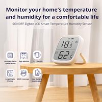 Capteur de température et d'humidité intérieur Aismartlink Sonoff Zigbee (lot de 2) - Écran LCD, compatible avec la commande vocale, surveillance à distance
