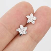 925 Sterling Silber Opal Hawaiian Plume ria Frangipani Blumen Ohr stecker