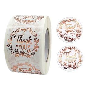 Etiqueta Adhesiva Metálica Color Oro Rosa de Navidad al por Mayor, Personalizable para Envoltura de Regalos - Product Image 4