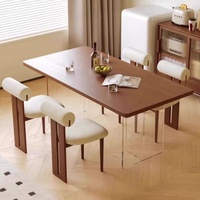 Mitte des Jahrhunderts moderner aufgehängter Acryl-Esstisch im Retro-Stil kleiner flacher rechteckiger Massivholz-Esstisch