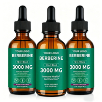 60 ml – Mélange 12-en-1 d'extrait de berbérine en gouttes liquides orales – Antioxydant, soutien immunitaire et digestif, supplément riche en protéines pour