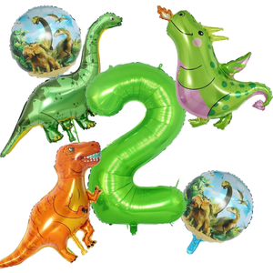 Giant Fire-Breathing Inflatable Dinosaur Number <strong>2</strong> <strong>Balloon</strong> 40 Inch Helium Foil Mylar Birthday Party Decoration - Product Image 1