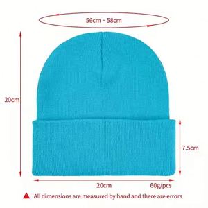 Bonnet unisexe 2025 – Personnalisable avec logo – Hiver – Broderie – Tricoté – Couleur unie – Chaud – Acrylique – Bonnet vierge - Product Image 2