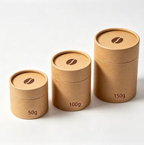 Custom Kraft Paper Tube With Clear Lid For Coffee Beans Recyclable Packaging Gold Foil Printing - Product Image 6