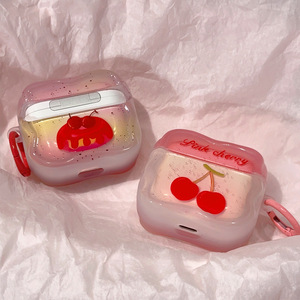 เหมาะสำหรับเคสป้องกันหูฟัง AirPods ลายพุดดิ้งเชอร์รี่ ดีไซน์เต็มตัว ป้องกันการกระแทก - Product Image 3