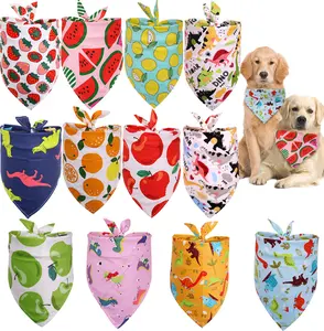 Bufanda de algodón personalizada por sublimación para mascotas, Bandana triangular ajustable para perros, Halloween, muestra gratis limitada, venta al por mayor