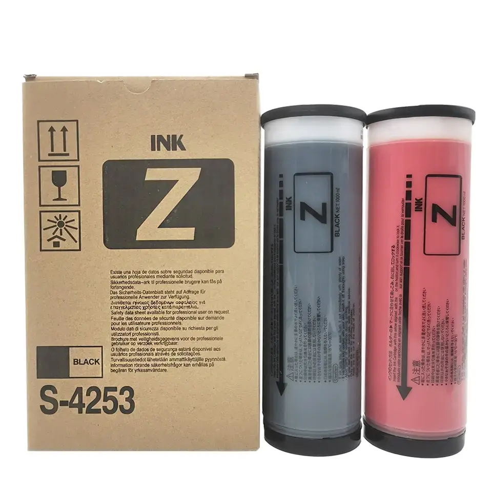 Compatible Risographs with Smart Chip Duplicator Ink For Risos RZ EZ MZ S4253 S-4253 Z Type Ink Cartridge