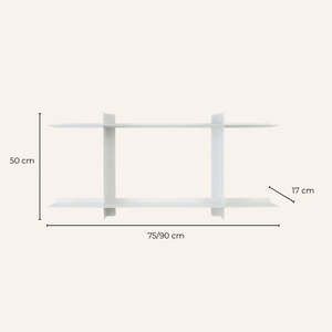 Mensola da Parete in Metallo Kora 75 Cm, Acciaio Verniciato a Polvere Opaco, Scaffale Moderno da Parete per Soggiorno e Cucina, per Libri, Stoviglie, Piante - Product Image 3