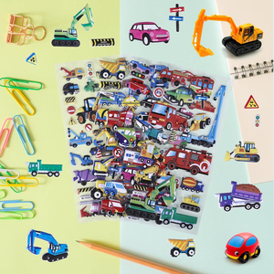 Pegatinas de Vehículos con Dibujos Animados en Relieve, Resistentes a los Rayos UV y al Agua, para Niños Pequeños, Paquete de Pegatinas 3D Reutilizables para Automóviles, Camiones de Construcción y Excavadoras para Niños - Product Image 4