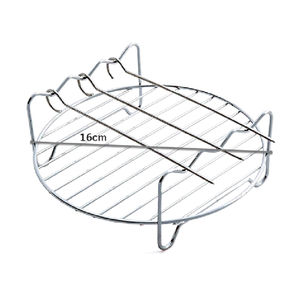 Hava fritöz aksesuarları <span class=keywords><strong>2</strong></span> kat ızgara dizi bölmeleri kare raf fırın aksesuarları kare gıda rafı hava fritöz çift ızgara - Product Image 5