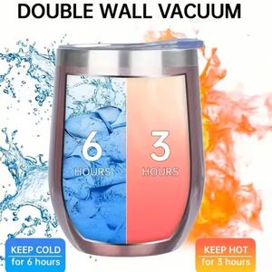 12oz Insulated Stainless Steel Tumbler <b>Double</b> <b>Wall</b> Vacuum Coffee <b>Mug</b> with Handle and Flip Lid Convenient Travel Cup - Product Image 4