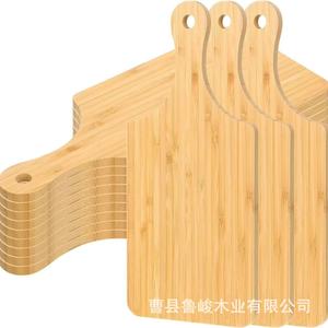 Planche à découper en bambou avec poignée pour pizza, fruits, pain, steak, usage en cuisine, matériau en bois de couleur unie, style simple - Product Image 1