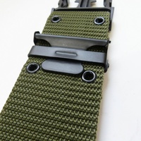 Ceinture tactique Web à œillets en laiton et Nylon vert Olive 57mm avec Logo noir sur la sangle