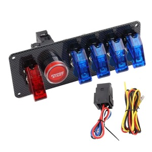 Interrupteur d'allumage de course 12V à 5 positions pour modification automobile, panneau de démarrage à un bouton, interrupteur multifonctionnel de coupure d'alimentation en aluminium - Product Image 2