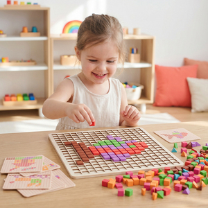 Nuevos Bloques de Construcción de Madera 3D, <span class=keywords><strong>Juego</strong></span> de Mesa Creativo para Entrenamiento de Concentración, Rompecabezas Educativo para el Aprendizaje Temprano - Product Image 2