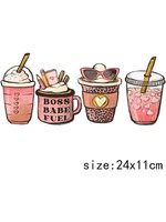 LETOP 1pcs 3D UV pour DTF Transfer Sticker Flower Smile Happy Love 16Oz Stainless Cup Wrap Material for Glass Cups Characters