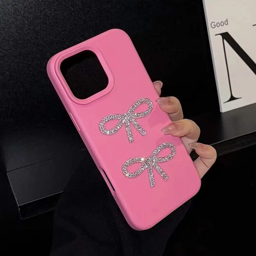 Summer Cute Design 3D Diamond Bow Phone Case for iPhone 16