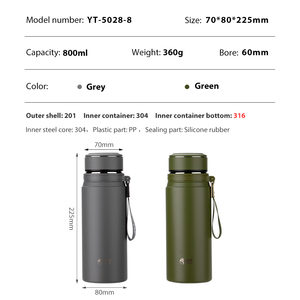 Bouteille isotherme classique en acier inoxydable YATAI, gourde, tasse, 6-12h, <span class=keywords><strong>anti</strong></span>-<span class=keywords><strong>fuite</strong></span>, sans BPA, antidérapante, portable, pour cadeaux d'affaires - Product Image 6