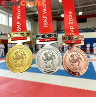 Médailles sportives personnalisées, trophée de champion de la finale, en alliage de zinc, plaqué or, argent, bronze, avec gravure 3D, médaille de taekwondo